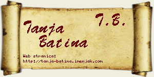 Tanja Batina vizit kartica